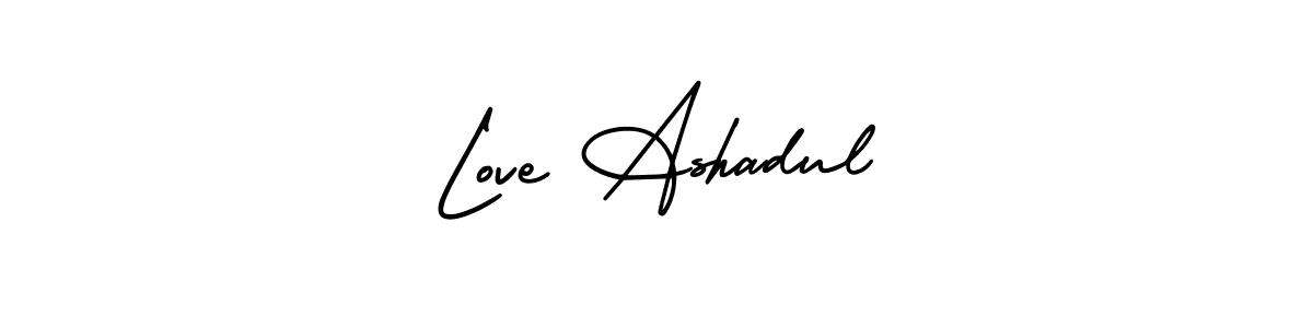 How to make Love Ashadul name signature. Use AmerikaSignatureDemo-Regular style for creating short signs online. This is the latest handwritten sign. Love Ashadul signature style 3 images and pictures png
