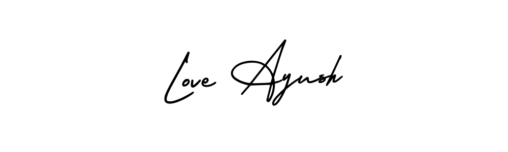 Love Ayush stylish signature style. Best Handwritten Sign (AmerikaSignatureDemo-Regular) for my name. Handwritten Signature Collection Ideas for my name Love Ayush. Love Ayush signature style 3 images and pictures png