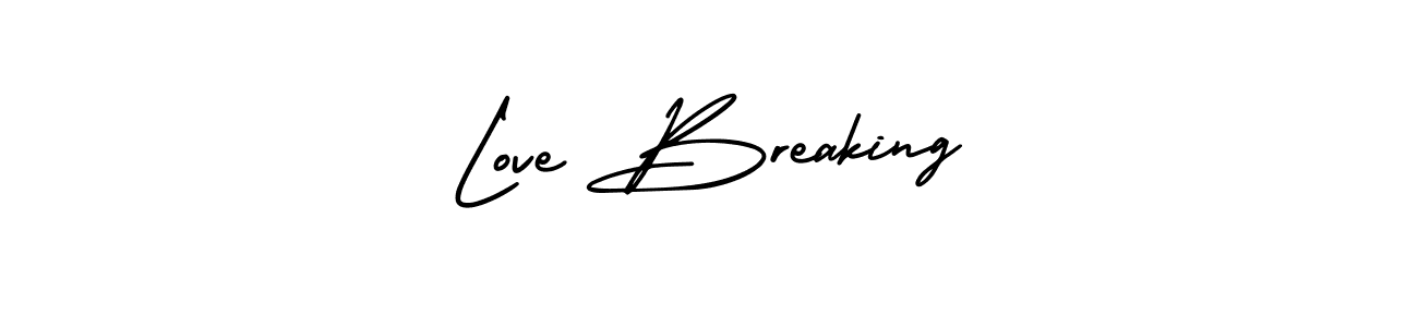How to make Love Breaking name signature. Use AmerikaSignatureDemo-Regular style for creating short signs online. This is the latest handwritten sign. Love Breaking signature style 3 images and pictures png