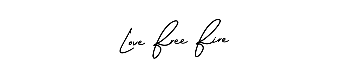How to make Love Free Fire signature? AmerikaSignatureDemo-Regular is a professional autograph style. Create handwritten signature for Love Free Fire name. Love Free Fire signature style 3 images and pictures png
