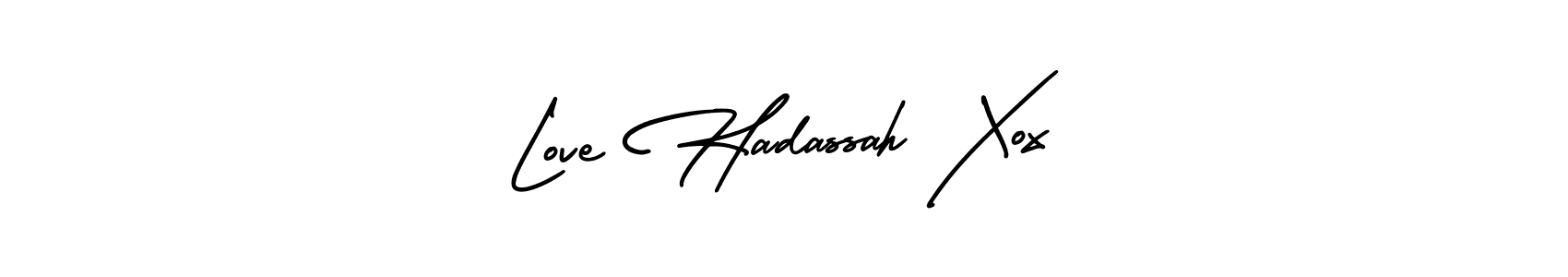 Similarly AmerikaSignatureDemo-Regular is the best handwritten signature design. Signature creator online .You can use it as an online autograph creator for name Love Hadassah Xox. Love Hadassah Xox signature style 3 images and pictures png
