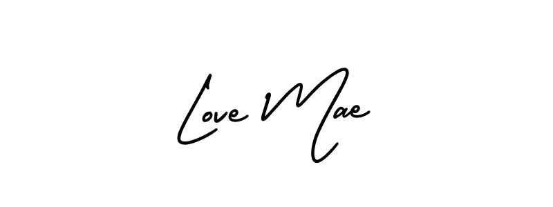 You should practise on your own different ways (AmerikaSignatureDemo-Regular) to write your name (Love Mae) in signature. don't let someone else do it for you. Love Mae signature style 3 images and pictures png