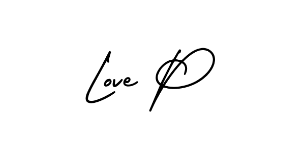 Make a beautiful signature design for name Love P. With this signature (AmerikaSignatureDemo-Regular) style, you can create a handwritten signature for free. Love P signature style 3 images and pictures png