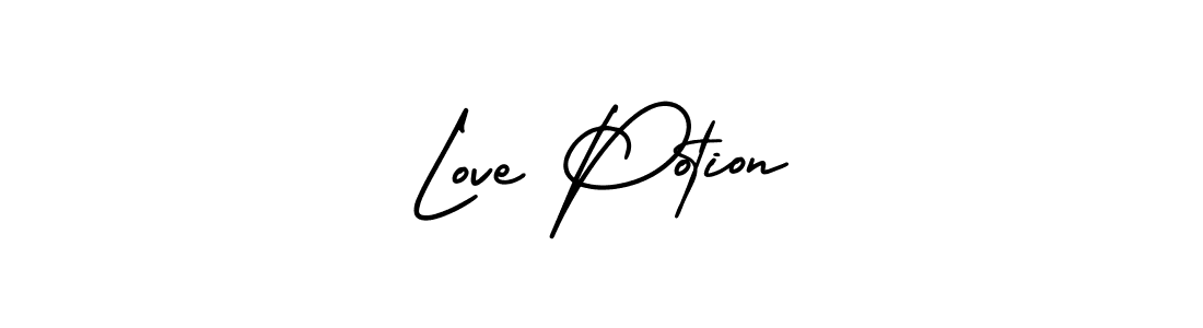 Love Potion stylish signature style. Best Handwritten Sign (AmerikaSignatureDemo-Regular) for my name. Handwritten Signature Collection Ideas for my name Love Potion. Love Potion signature style 3 images and pictures png