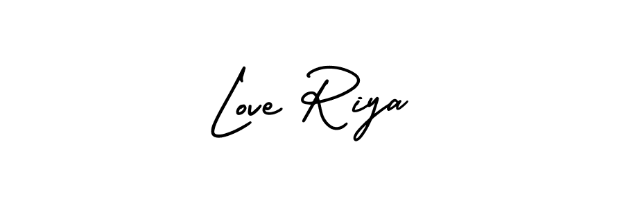 You should practise on your own different ways (AmerikaSignatureDemo-Regular) to write your name (Love Riya) in signature. don't let someone else do it for you. Love Riya signature style 3 images and pictures png