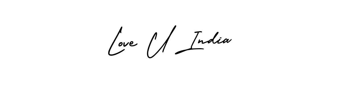 AmerikaSignatureDemo-Regular is a professional signature style that is perfect for those who want to add a touch of class to their signature. It is also a great choice for those who want to make their signature more unique. Get Love U India name to fancy signature for free. Love U India signature style 3 images and pictures png