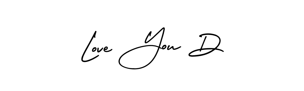 Use a signature maker to create a handwritten signature online. With this signature software, you can design (AmerikaSignatureDemo-Regular) your own signature for name Love You D. Love You D signature style 3 images and pictures png