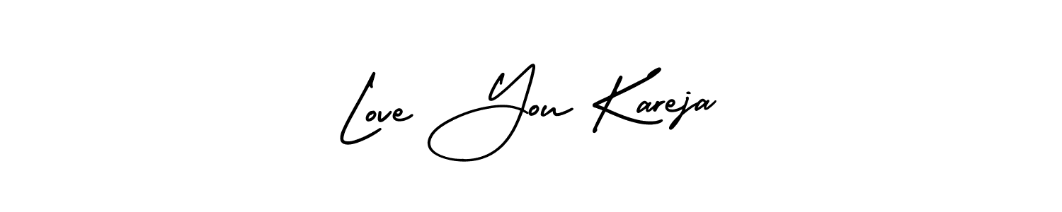 How to make Love You Kareja name signature. Use AmerikaSignatureDemo-Regular style for creating short signs online. This is the latest handwritten sign. Love You Kareja signature style 3 images and pictures png