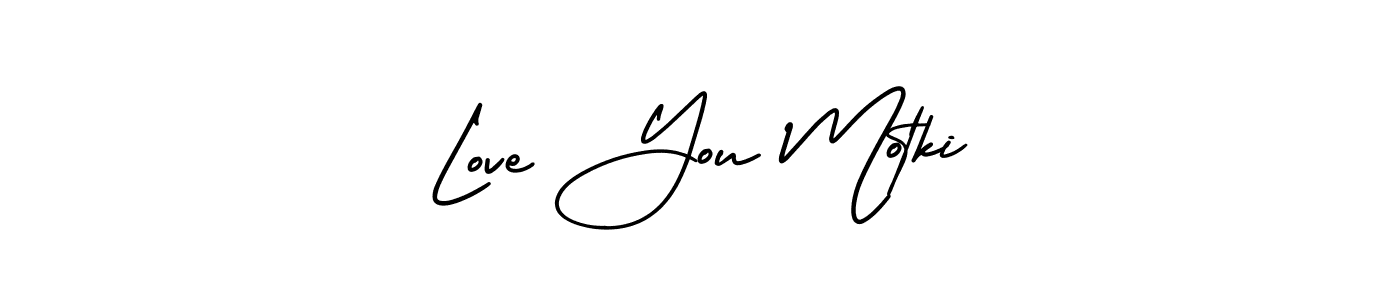 Make a short Love You Motki signature style. Manage your documents anywhere anytime using AmerikaSignatureDemo-Regular. Create and add eSignatures, submit forms, share and send files easily. Love You Motki signature style 3 images and pictures png