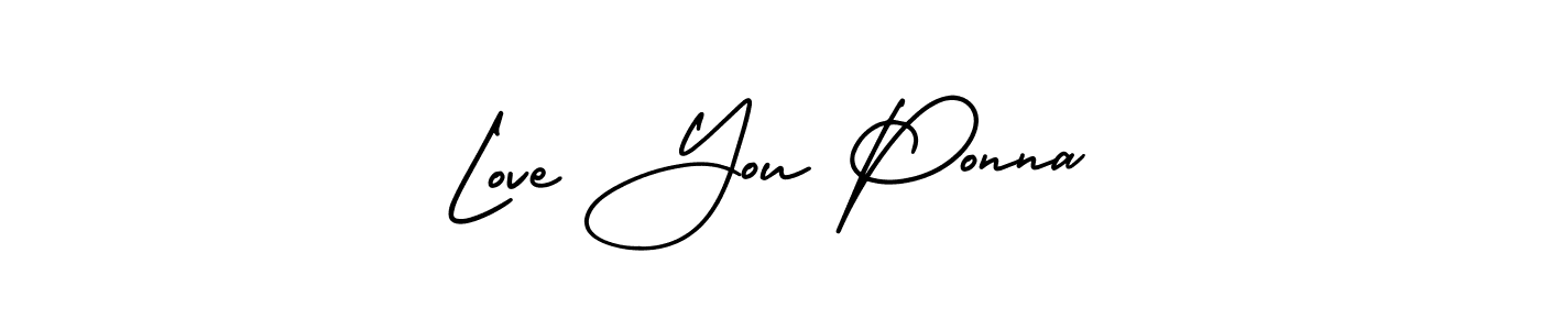 Create a beautiful signature design for name Love You Ponna. With this signature (AmerikaSignatureDemo-Regular) fonts, you can make a handwritten signature for free. Love You Ponna signature style 3 images and pictures png