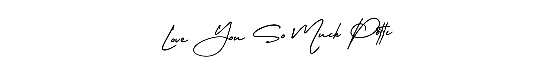 The best way (AmerikaSignatureDemo-Regular) to make a short signature is to pick only two or three words in your name. The name Love You So Much Potti include a total of six letters. For converting this name. Love You So Much Potti signature style 3 images and pictures png