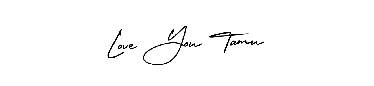 Use a signature maker to create a handwritten signature online. With this signature software, you can design (AmerikaSignatureDemo-Regular) your own signature for name Love You Tamu. Love You Tamu signature style 3 images and pictures png