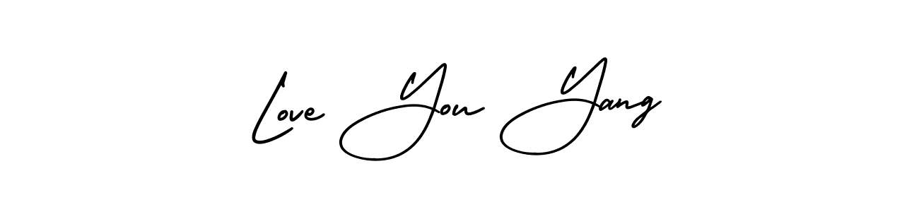 Use a signature maker to create a handwritten signature online. With this signature software, you can design (AmerikaSignatureDemo-Regular) your own signature for name Love You Yang. Love You Yang signature style 3 images and pictures png