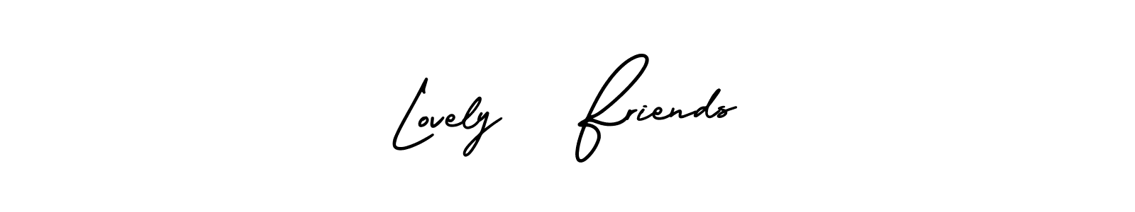 How to Draw Lovely   Friends signature style? AmerikaSignatureDemo-Regular is a latest design signature styles for name Lovely   Friends. Lovely   Friends signature style 3 images and pictures png