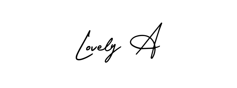 Similarly AmerikaSignatureDemo-Regular is the best handwritten signature design. Signature creator online .You can use it as an online autograph creator for name Lovely A. Lovely A signature style 3 images and pictures png