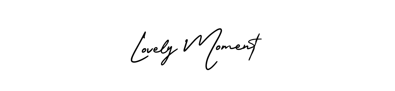 How to make Lovely Moment name signature. Use AmerikaSignatureDemo-Regular style for creating short signs online. This is the latest handwritten sign. Lovely Moment signature style 3 images and pictures png