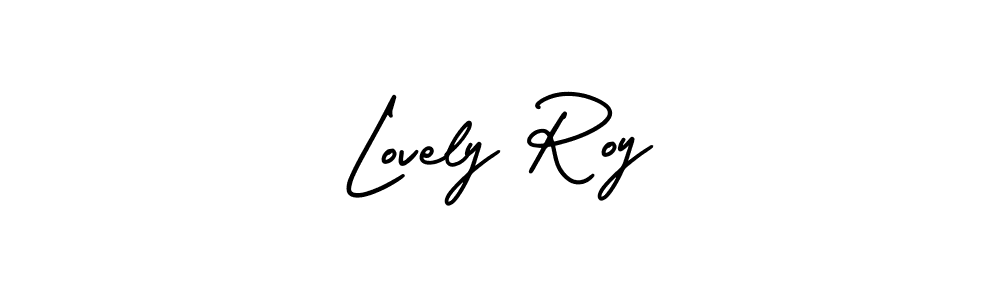 How to make Lovely Roy signature? AmerikaSignatureDemo-Regular is a professional autograph style. Create handwritten signature for Lovely Roy name. Lovely Roy signature style 3 images and pictures png