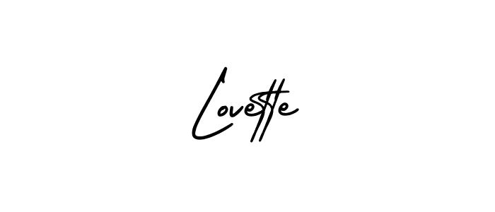 Lovette stylish signature style. Best Handwritten Sign (AmerikaSignatureDemo-Regular) for my name. Handwritten Signature Collection Ideas for my name Lovette. Lovette signature style 3 images and pictures png