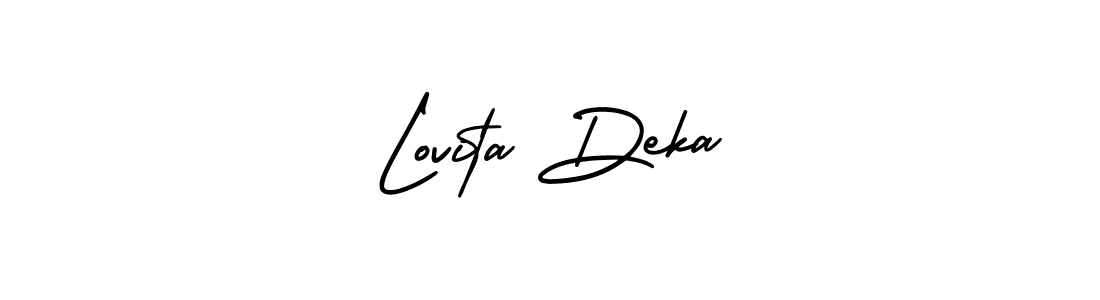 How to Draw Lovita Deka signature style? AmerikaSignatureDemo-Regular is a latest design signature styles for name Lovita Deka. Lovita Deka signature style 3 images and pictures png