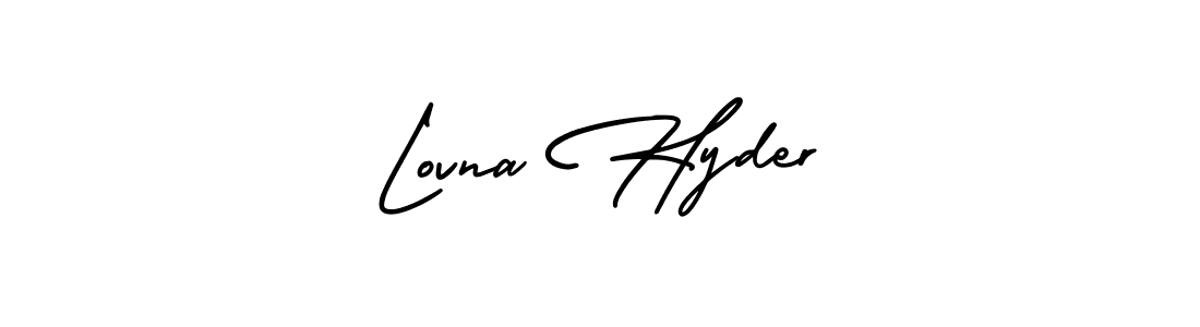 Make a short Lovna Hyder signature style. Manage your documents anywhere anytime using AmerikaSignatureDemo-Regular. Create and add eSignatures, submit forms, share and send files easily. Lovna Hyder signature style 3 images and pictures png