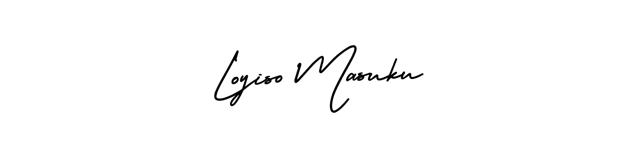 AmerikaSignatureDemo-Regular is a professional signature style that is perfect for those who want to add a touch of class to their signature. It is also a great choice for those who want to make their signature more unique. Get Loyiso Masuku name to fancy signature for free. Loyiso Masuku signature style 3 images and pictures png