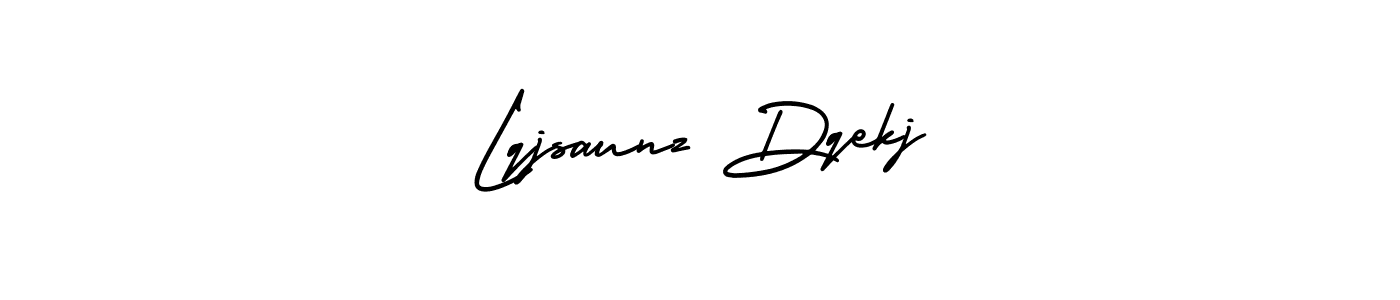 This is the best signature style for the Lqjsaunz Dqekj name. Also you like these signature font (AmerikaSignatureDemo-Regular). Mix name signature. Lqjsaunz Dqekj signature style 3 images and pictures png