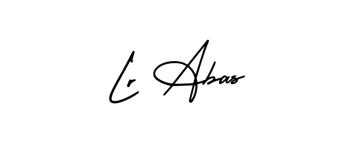 This is the best signature style for the Lr Abas name. Also you like these signature font (AmerikaSignatureDemo-Regular). Mix name signature. Lr Abas signature style 3 images and pictures png