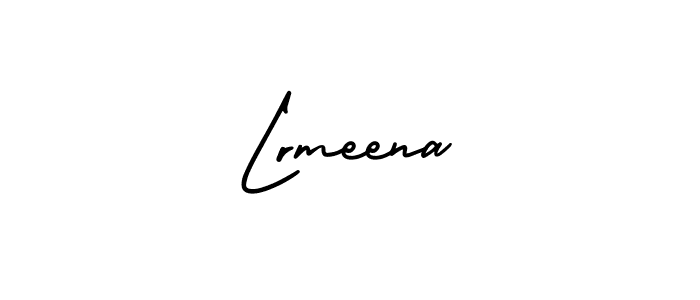 You should practise on your own different ways (AmerikaSignatureDemo-Regular) to write your name (Lrmeena) in signature. don't let someone else do it for you. Lrmeena signature style 3 images and pictures png