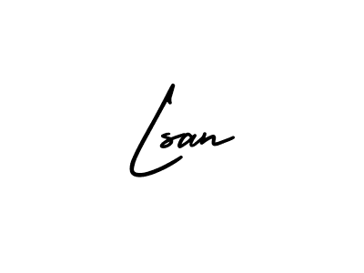 This is the best signature style for the Lsan name. Also you like these signature font (AmerikaSignatureDemo-Regular). Mix name signature. Lsan signature style 3 images and pictures png