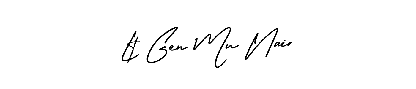 This is the best signature style for the Lt Gen Mu Nair name. Also you like these signature font (AmerikaSignatureDemo-Regular). Mix name signature. Lt Gen Mu Nair signature style 3 images and pictures png