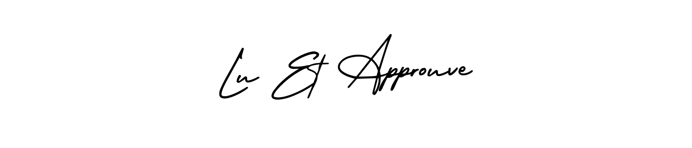 This is the best signature style for the Lu Et Approuve name. Also you like these signature font (AmerikaSignatureDemo-Regular). Mix name signature. Lu Et Approuve signature style 3 images and pictures png