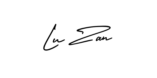 This is the best signature style for the Lu Zan name. Also you like these signature font (AmerikaSignatureDemo-Regular). Mix name signature. Lu Zan signature style 3 images and pictures png