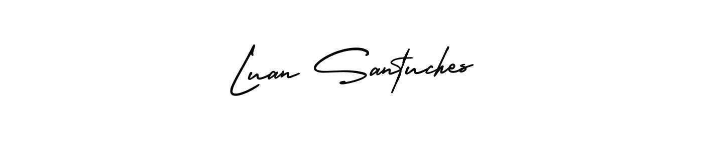 How to make Luan Santuches name signature. Use AmerikaSignatureDemo-Regular style for creating short signs online. This is the latest handwritten sign. Luan Santuches signature style 3 images and pictures png