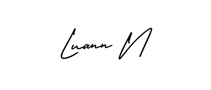 How to make Luann N signature? AmerikaSignatureDemo-Regular is a professional autograph style. Create handwritten signature for Luann N name. Luann N signature style 3 images and pictures png
