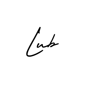 You should practise on your own different ways (AmerikaSignatureDemo-Regular) to write your name (Lub) in signature. don't let someone else do it for you. Lub signature style 3 images and pictures png
