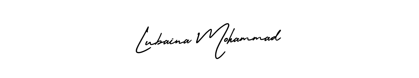 Make a short Lubaina Mohammad signature style. Manage your documents anywhere anytime using AmerikaSignatureDemo-Regular. Create and add eSignatures, submit forms, share and send files easily. Lubaina Mohammad signature style 3 images and pictures png
