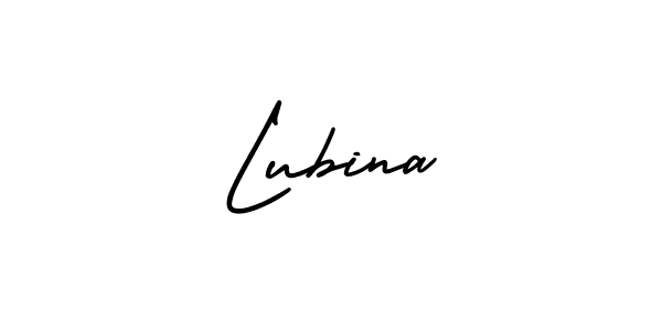 How to Draw Lubina signature style? AmerikaSignatureDemo-Regular is a latest design signature styles for name Lubina. Lubina signature style 3 images and pictures png