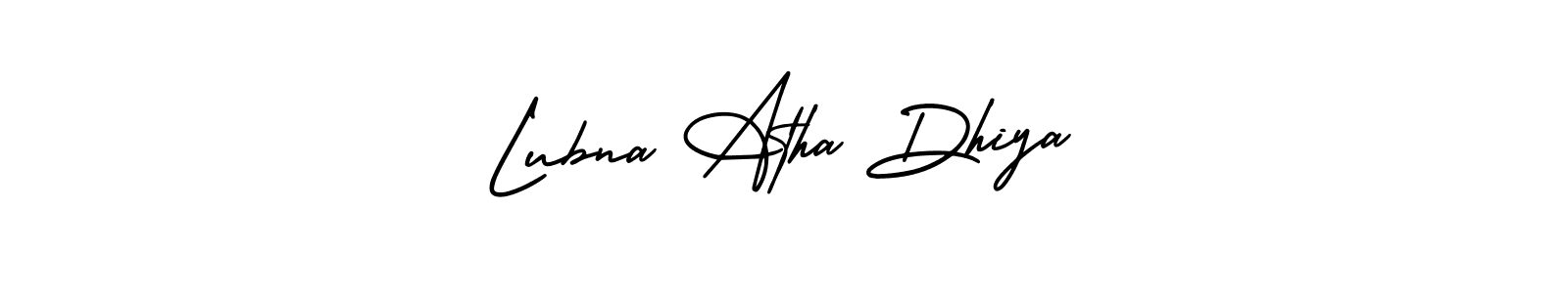 See photos of Lubna Atha Dhiya official signature by Spectra . Check more albums & portfolios. Read reviews & check more about AmerikaSignatureDemo-Regular font. Lubna Atha Dhiya signature style 3 images and pictures png