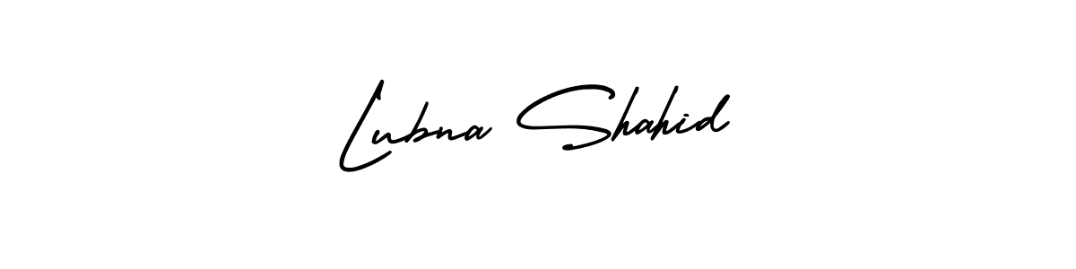 AmerikaSignatureDemo-Regular is a professional signature style that is perfect for those who want to add a touch of class to their signature. It is also a great choice for those who want to make their signature more unique. Get Lubna Shahid name to fancy signature for free. Lubna Shahid signature style 3 images and pictures png