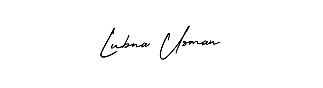 Make a short Lubna Usman signature style. Manage your documents anywhere anytime using AmerikaSignatureDemo-Regular. Create and add eSignatures, submit forms, share and send files easily. Lubna Usman signature style 3 images and pictures png