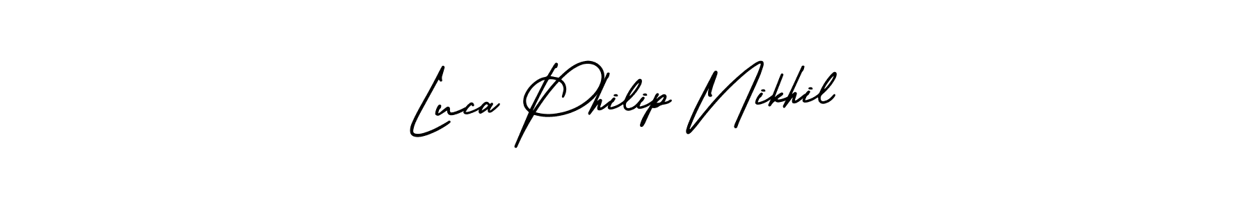 Make a beautiful signature design for name Luca Philip Nikhil. Use this online signature maker to create a handwritten signature for free. Luca Philip Nikhil signature style 3 images and pictures png