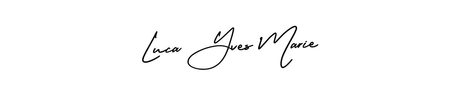 The best way (AmerikaSignatureDemo-Regular) to make a short signature is to pick only two or three words in your name. The name Luca Yves Marie include a total of six letters. For converting this name. Luca Yves Marie signature style 3 images and pictures png