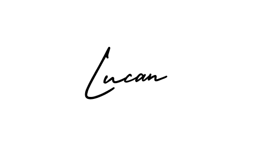 You should practise on your own different ways (AmerikaSignatureDemo-Regular) to write your name (Lucan) in signature. don't let someone else do it for you. Lucan signature style 3 images and pictures png