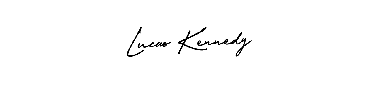 You should practise on your own different ways (AmerikaSignatureDemo-Regular) to write your name (Lucas Kennedy) in signature. don't let someone else do it for you. Lucas Kennedy signature style 3 images and pictures png