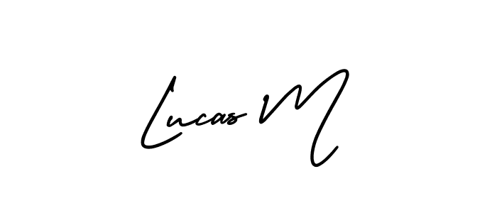 Create a beautiful signature design for name Lucas M. With this signature (AmerikaSignatureDemo-Regular) fonts, you can make a handwritten signature for free. Lucas M signature style 3 images and pictures png