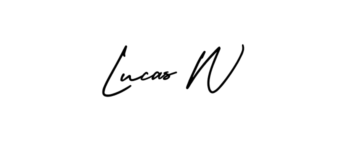 It looks lik you need a new signature style for name Lucas W. Design unique handwritten (AmerikaSignatureDemo-Regular) signature with our free signature maker in just a few clicks. Lucas W signature style 3 images and pictures png