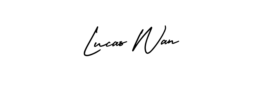 Lucas Wan stylish signature style. Best Handwritten Sign (AmerikaSignatureDemo-Regular) for my name. Handwritten Signature Collection Ideas for my name Lucas Wan. Lucas Wan signature style 3 images and pictures png