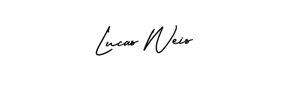 You should practise on your own different ways (AmerikaSignatureDemo-Regular) to write your name (Lucas Weis) in signature. don't let someone else do it for you. Lucas Weis signature style 3 images and pictures png