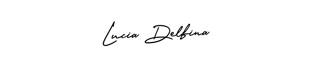 AmerikaSignatureDemo-Regular is a professional signature style that is perfect for those who want to add a touch of class to their signature. It is also a great choice for those who want to make their signature more unique. Get Lucia Delfina name to fancy signature for free. Lucia Delfina signature style 3 images and pictures png