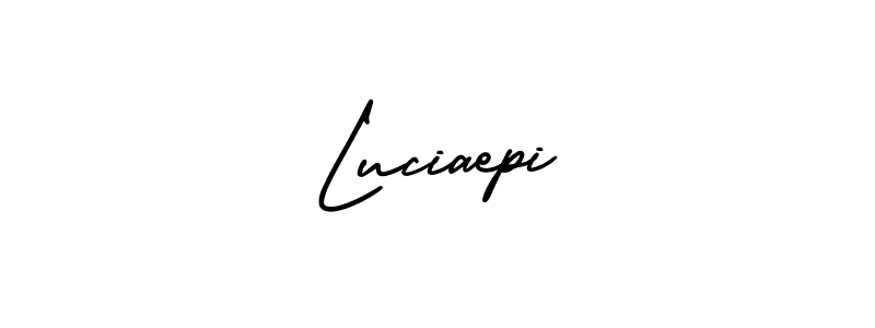 The best way (AmerikaSignatureDemo-Regular) to make a short signature is to pick only two or three words in your name. The name Luciaepi include a total of six letters. For converting this name. Luciaepi signature style 3 images and pictures png